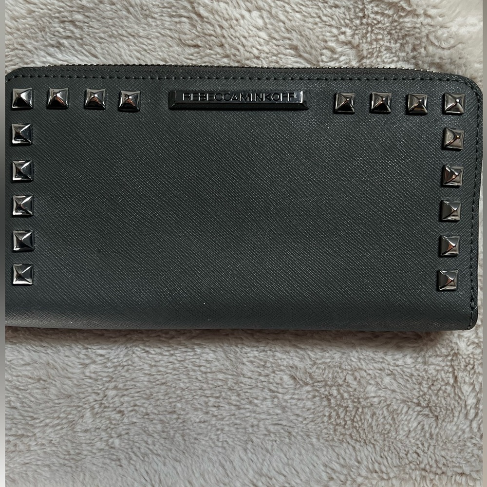 Rebecca Minkoff gray studded wallet